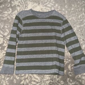 Tucker + Tate Green and Gray Striped Long Sleeve Tee